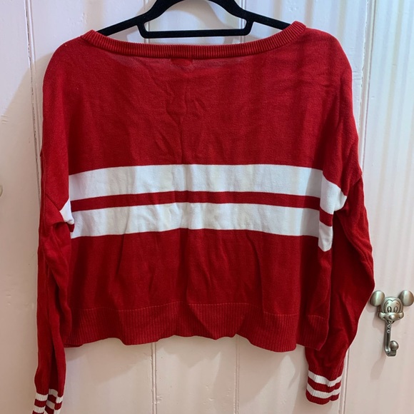 Red and white striped long sleeve - Picture 2 of 2